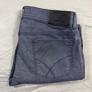 BRAX Cooper Fancy Regular Fit Mens 32x26.5 Blue Textured Pants Professional Work